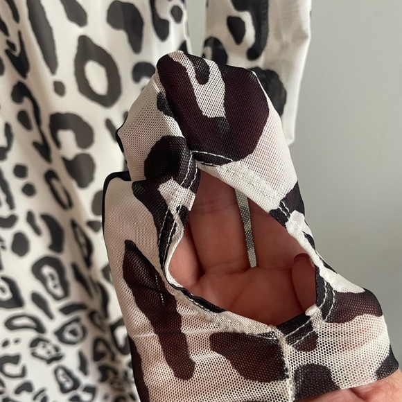 Anthropologie Black and White Animal Print Dress - Picture 3 of 9